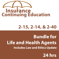 24 hr CE - 2-15, 2-14 or 2-40 Health and Life CE Bundle
